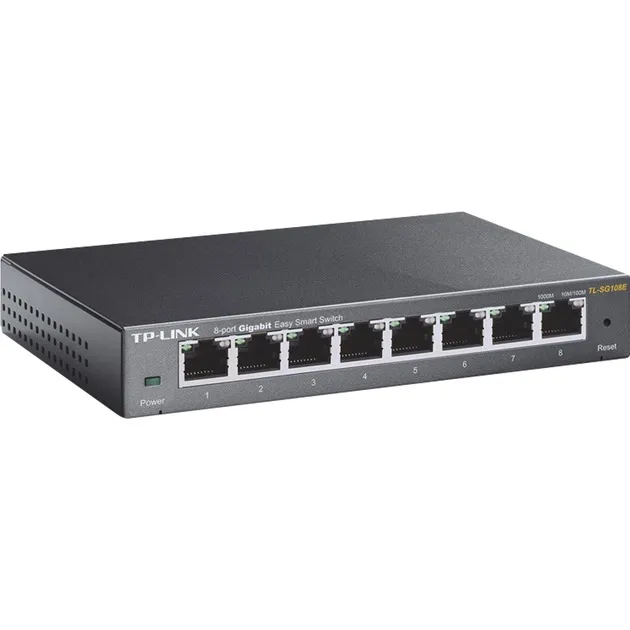 TL-SG108E Gestito L2 Gigabit Ethernet (10/100/1000) Nero, Interruttore