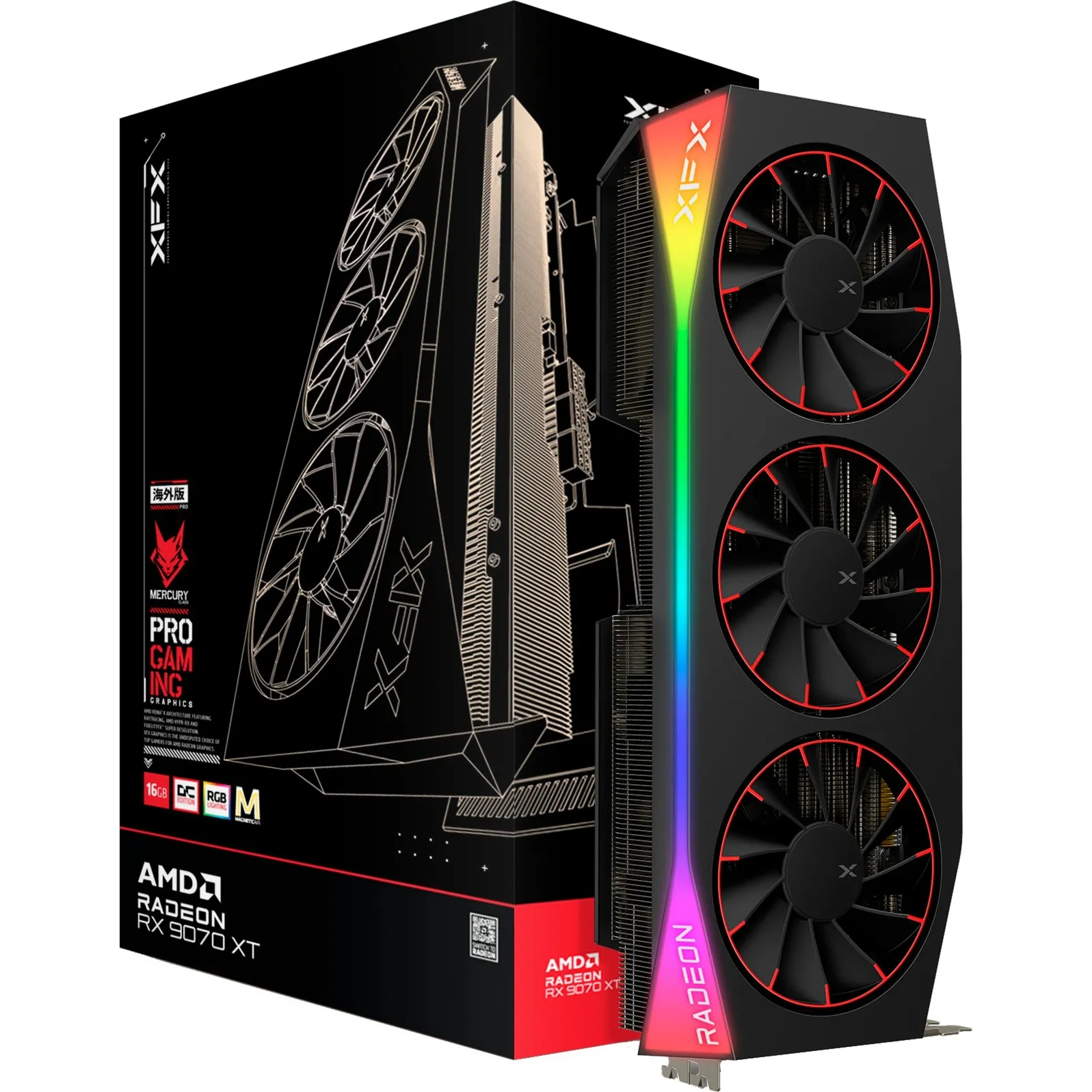 Radeon RX 9070 XT OC Mercury RGB Magnetic Air, Scheda grafica