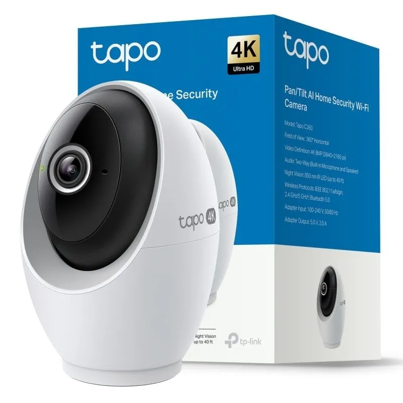 Videocamere di sorveglianza TP-Link Tapo C260 4K Visione Notturna Interna Rilevamento IA Controllo Vocale Audio Bidirezionale