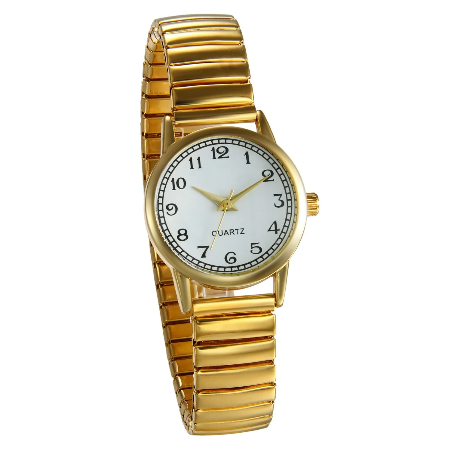 JewelryWe Orologio da Polso Da Donna Oro d'oro, Cinturino in Metallo Retro Vintage Orologio al Quarzo Piccolo, Buon Regalo per la Festa della Mamma