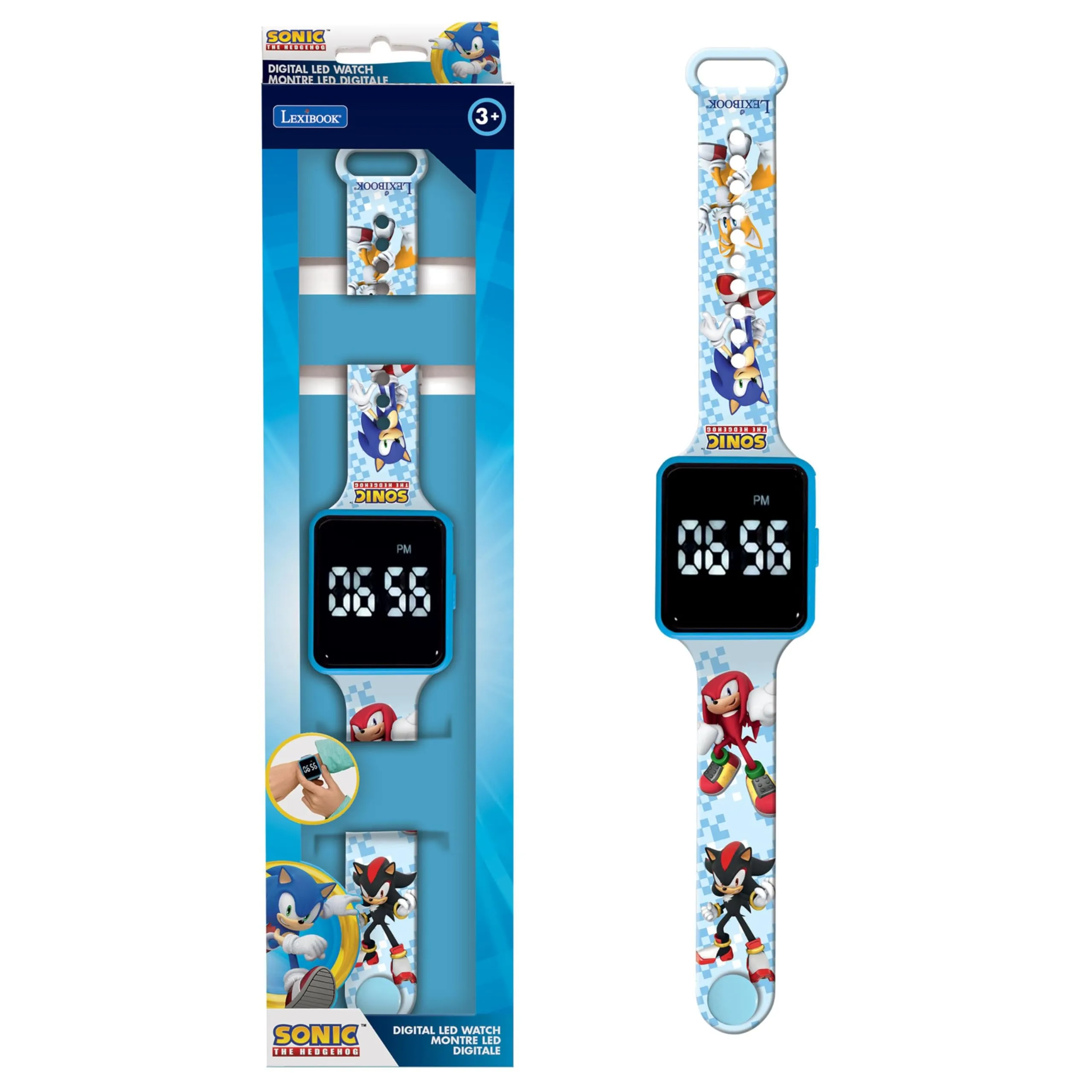 Lexibook, Sonic the Hedgehog, Orologio digitale, indicazione dell'ora su 12 o 24 ore, DMW060SNLXB