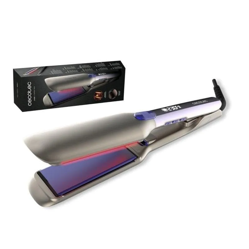 Piastra per Capelli Ceramica Tormalina Cecotec Lisse i-Twerk Max 230ºC Ionica Spegnimento Automatico Display Nero