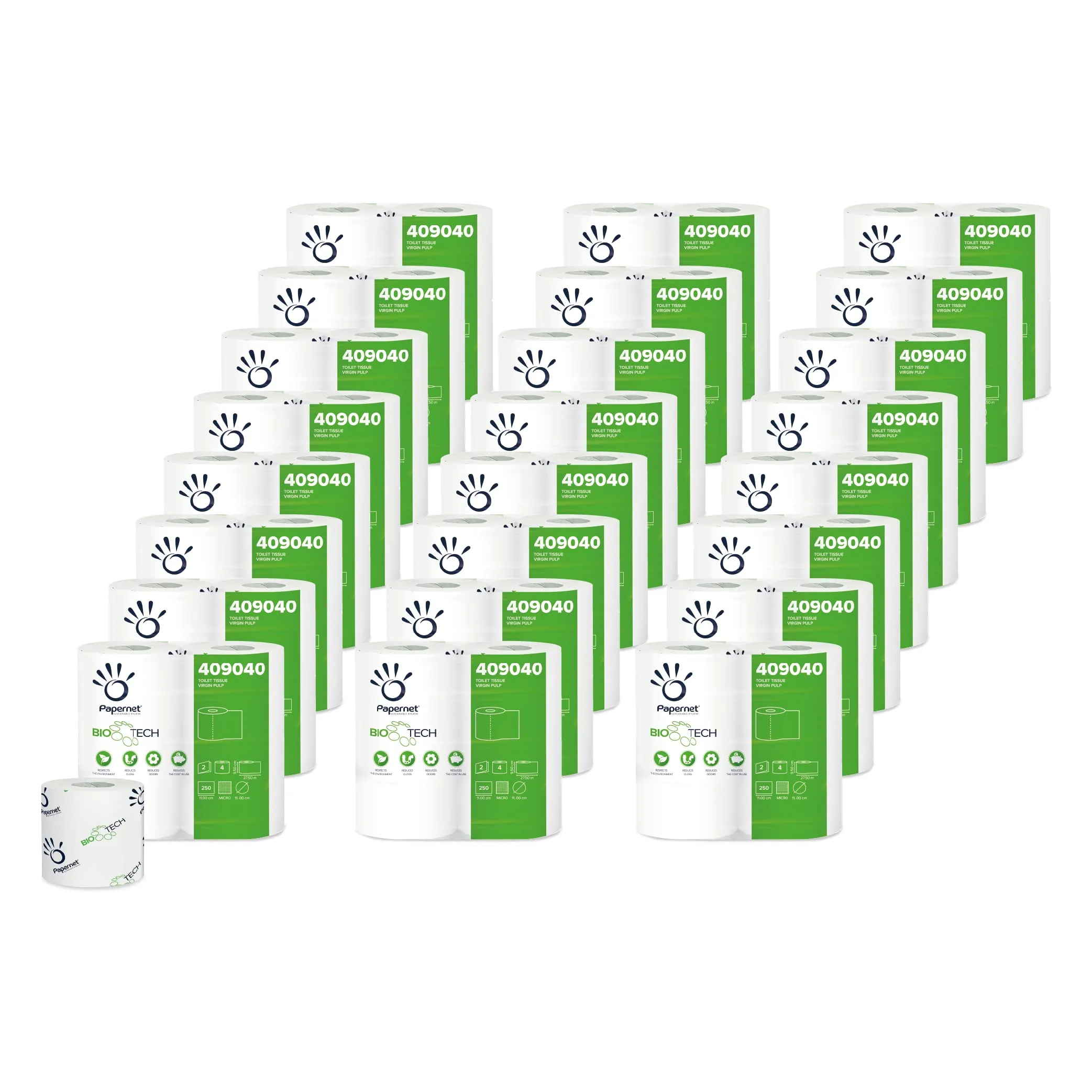 Papernet Bio Tech, 96 Rotoli di Carta Igienica a 2 Veli