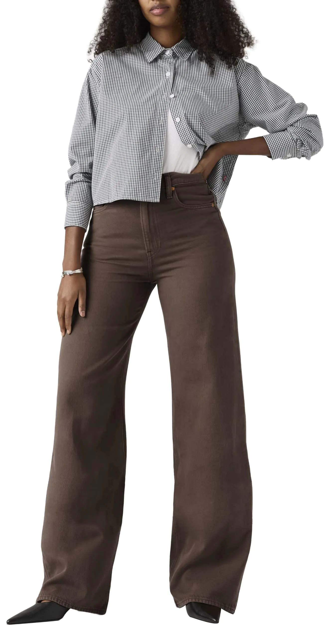 Levi's Jeans da Donna Ribcage Wide Leg H223, Hot Fudge, 31W x 30L