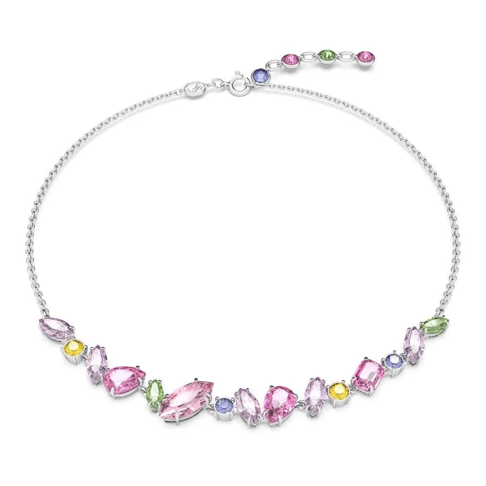 Swarovski Collana Gema, Taglio misto, Multicolore, Placcato rodio