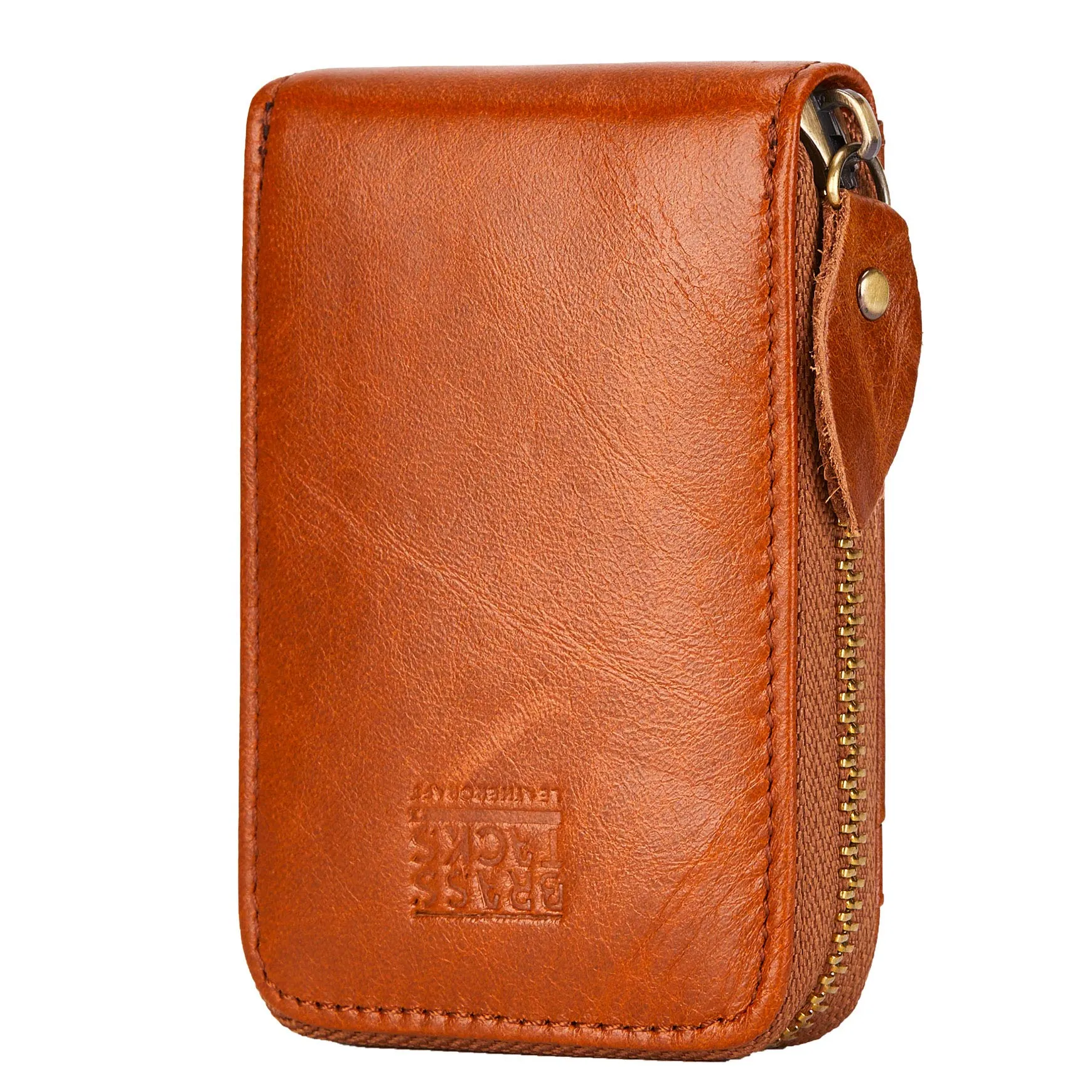 Porta Carte Credito Portatessere Portafoglio Piccolo Compatto Mini Slim da Donna Uomo in Vera Pelle con Tasca Posteriore con Protezione Rfid 13 Scomparti per Carte con Cerniera