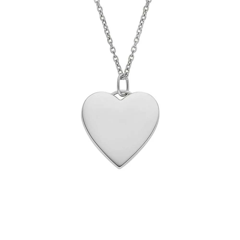 Fossil Collana con pendente Drew da donna in acciaio, JF04690040