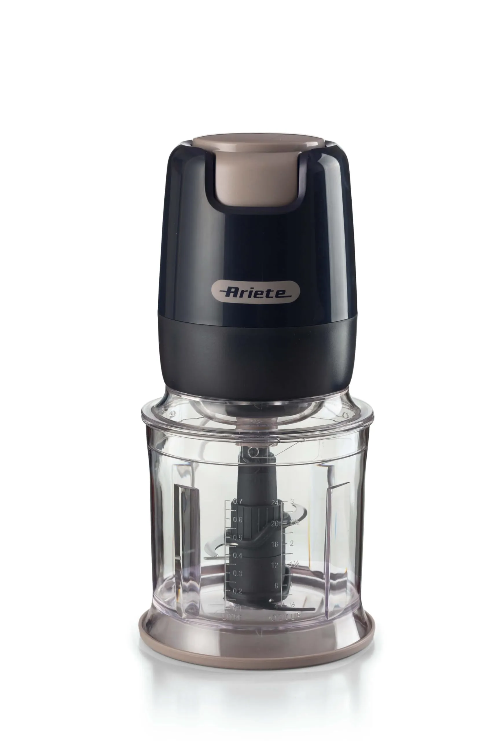 Ariete 437 Tritatutto Breakfast, Chopper, 400W, Capacità 700ml, 4 lame in acciaio inox, 2 velocità, Base antiscivolo, Dark Grey