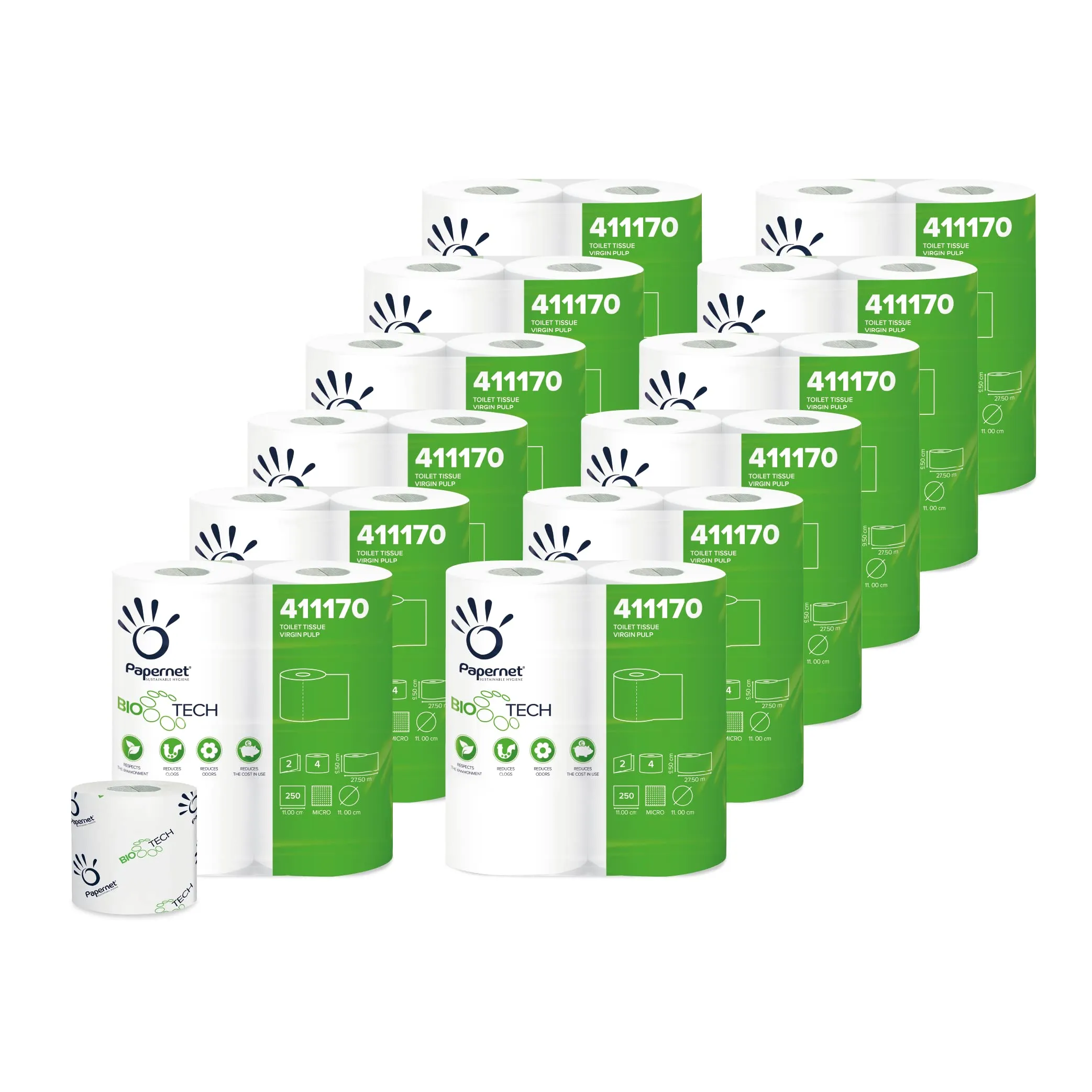 Papernet Bio Tech, 48 Rotoli di Carta Igienica a 2 Veli