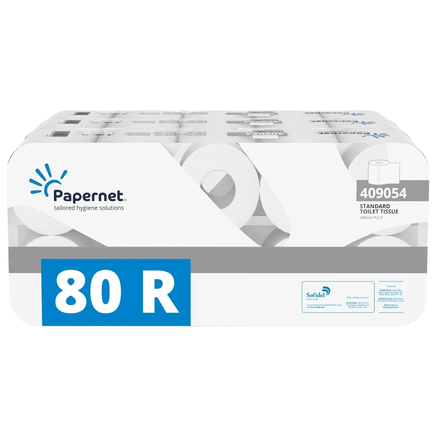 Papernet, 80 Rotoli di Carta Igienica a 2 Veli