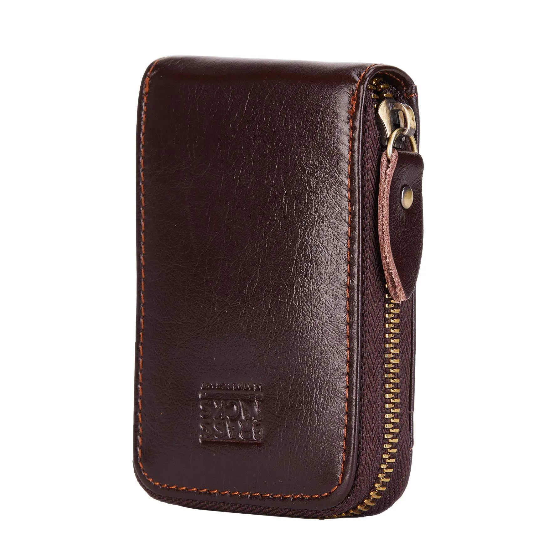 Porta Carte Credito Portatessere Portafoglio Piccolo Compatto Mini Slim da Donna Uomo in Vera Pelle con Tasca Posteriore con Protezione Rfid 13 Scomparti per Carte con Cerniera
