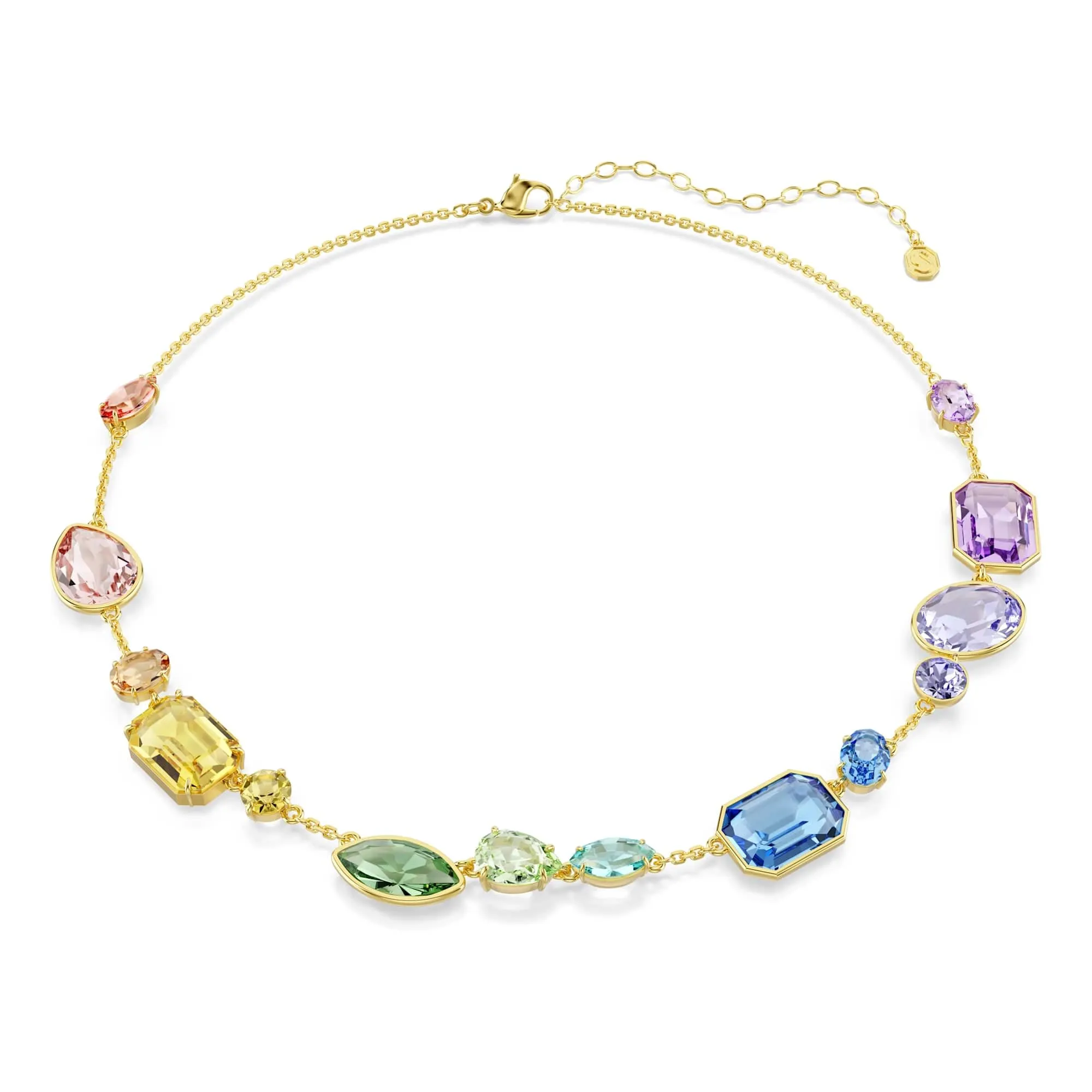 Swarovski Collana Gema, Taglio misto, Multicolore, Placcato color oro