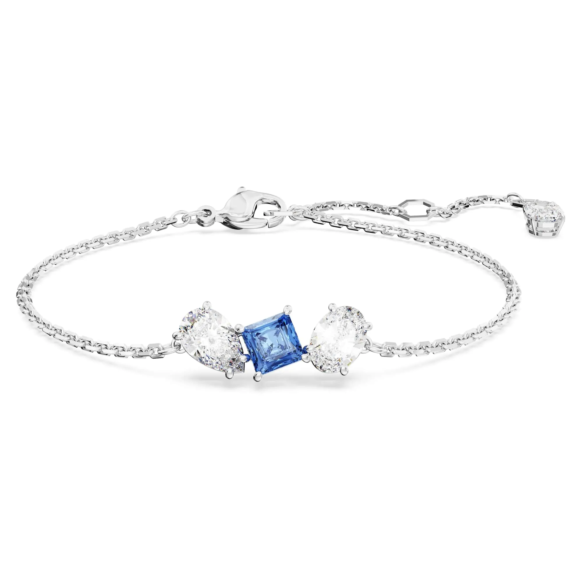 Swarovski Braccialetto Mesmera, Taglio misto, Blu, Placcato rodio