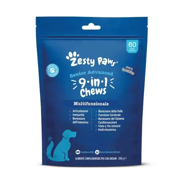 Zesty Paws Advance 9in1 Multifunzionale Senior Chews per cani 60 compresse - Integratori per cani