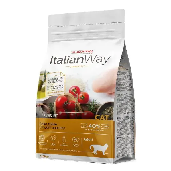 ItalianWay Classic Fit Adult Pollo e Riso 1,5 kg - Croccantini per gatti