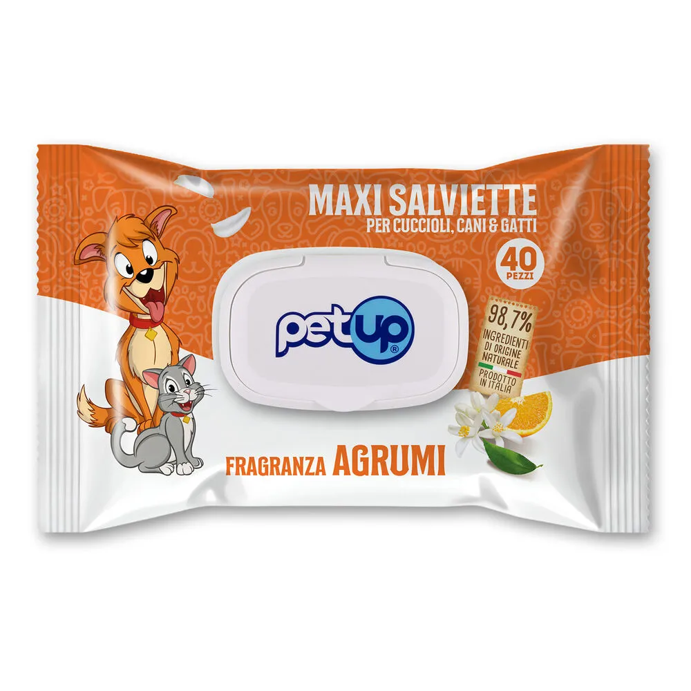 Salviette igieniche Maxi PetUp 40 salviette Agrumi - confezione da 4 pezzi