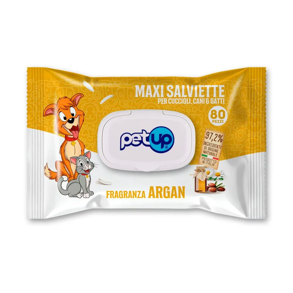 Salviette igieniche Maxi PetUp 80 salviette Argan - confezione da 4 pezzi