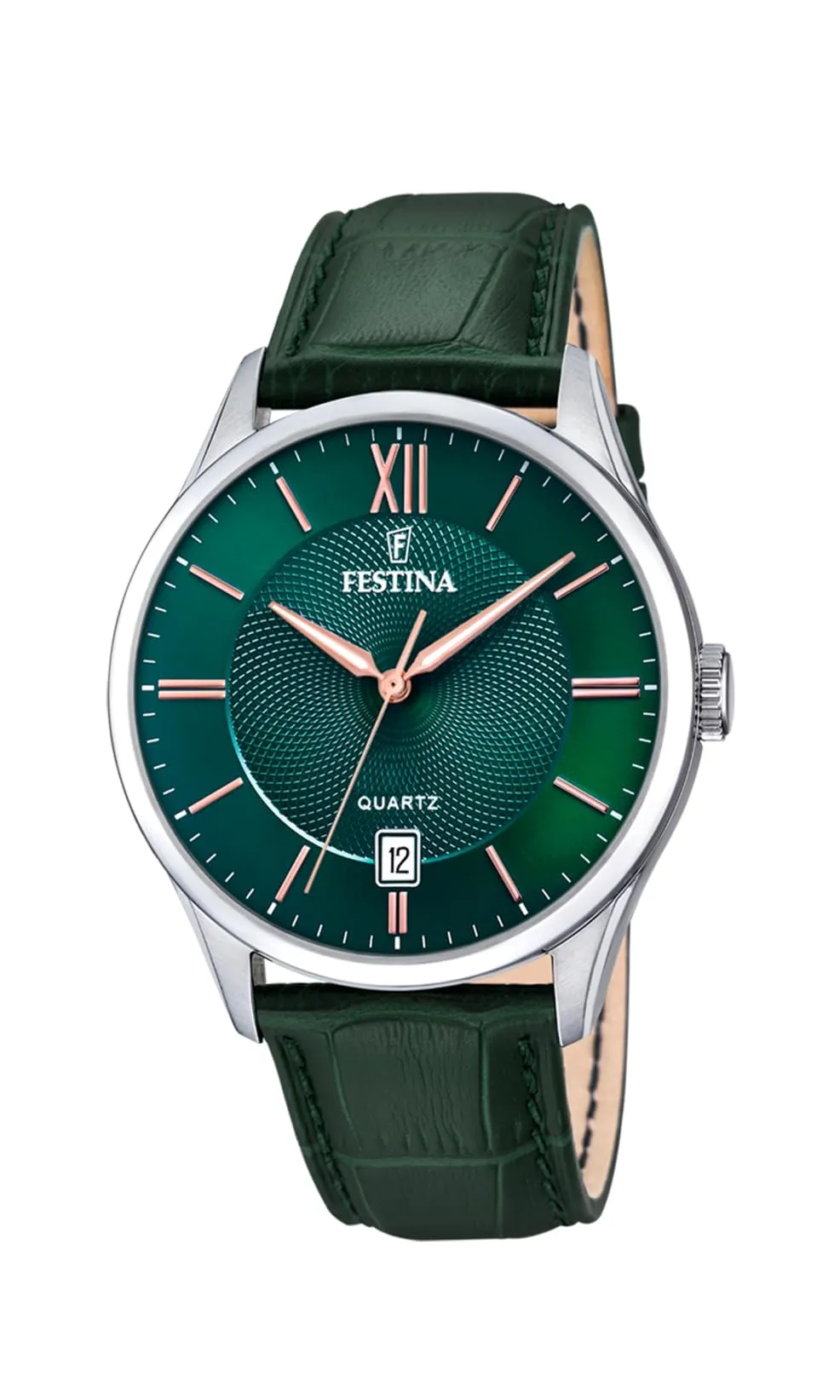 Festina Orologio Uomo Analogico in Acciaio Inossidabile e Pelle Verde