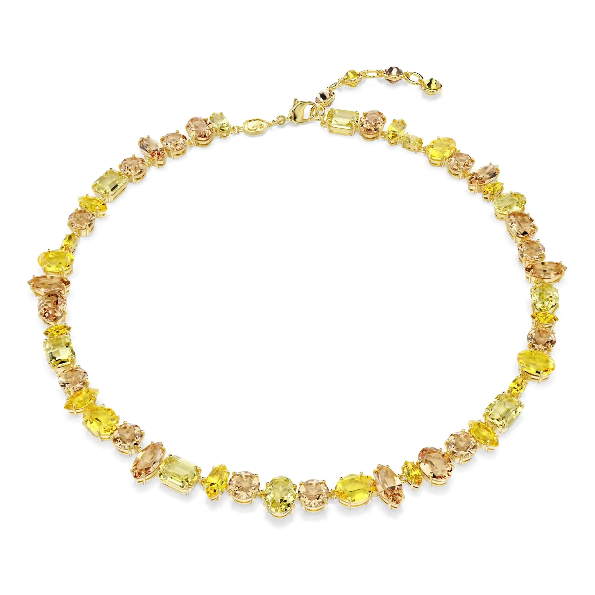 Swarovski Collana Gema, Taglio misto, Giallo, Finitura oro 18K