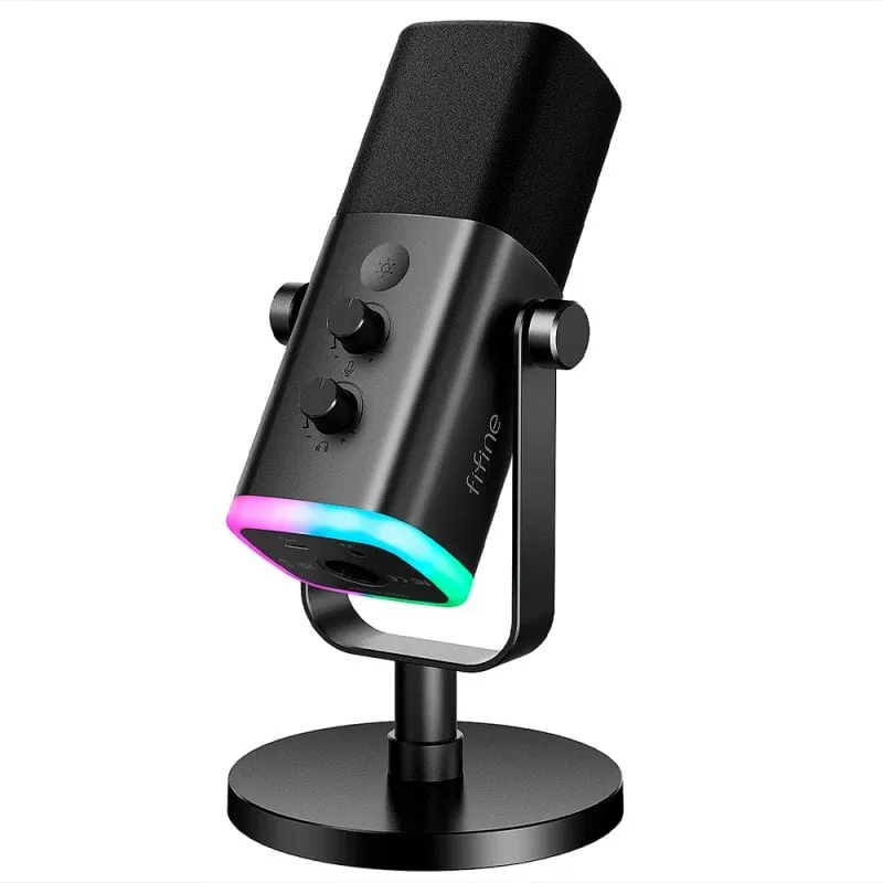 Microfono dinamico FIFINE AMPLIGAME AM8 XLR/USB RGB per streaming e podcasting