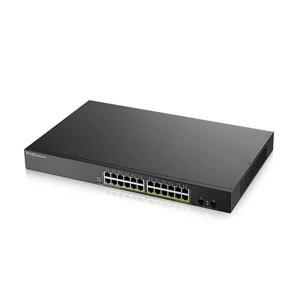 Zyxel Switch Managed 24 Porte Gigabit+2 Sfp Gigabit, Ipv6, Vlan, Design Senza Ventole, Rack Gs190024hpv2-Eu0101f