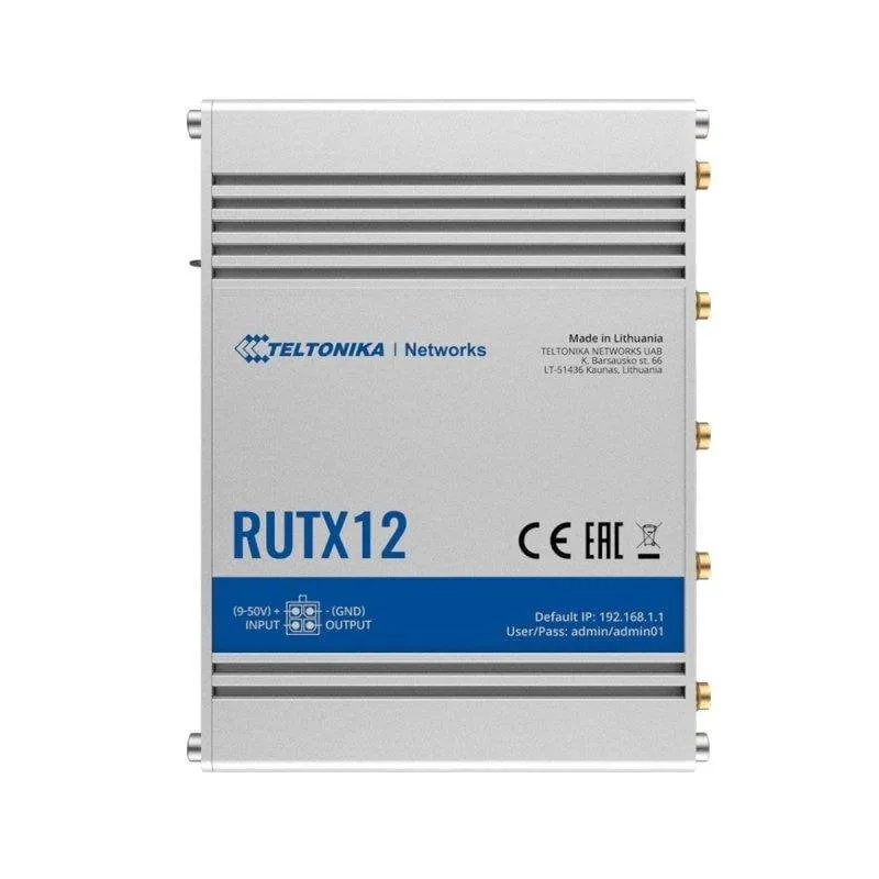 Router Teltonika RUTX12 4G LTE Cat 6 Wi-Fi 5 600 Mbps Dual SIM