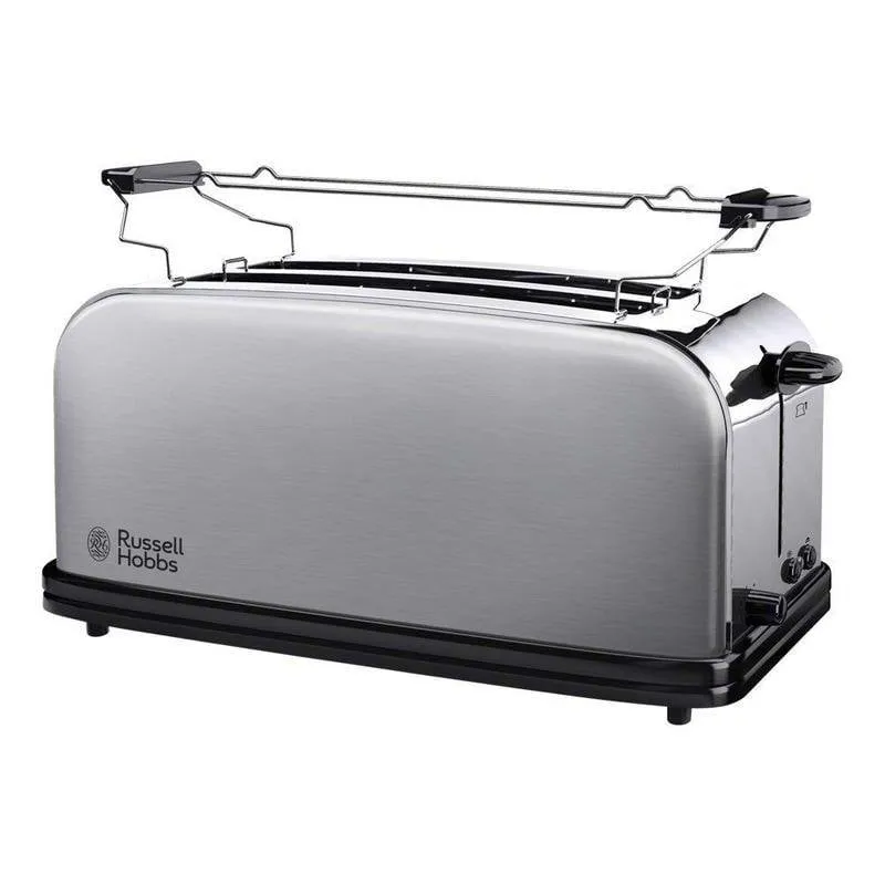 Tostapane Russell Hobbs Adventure 23610-56 4 Fette 2 Fessure Lunghe 1600W 6 Livelli Nero e Acciaio Inox