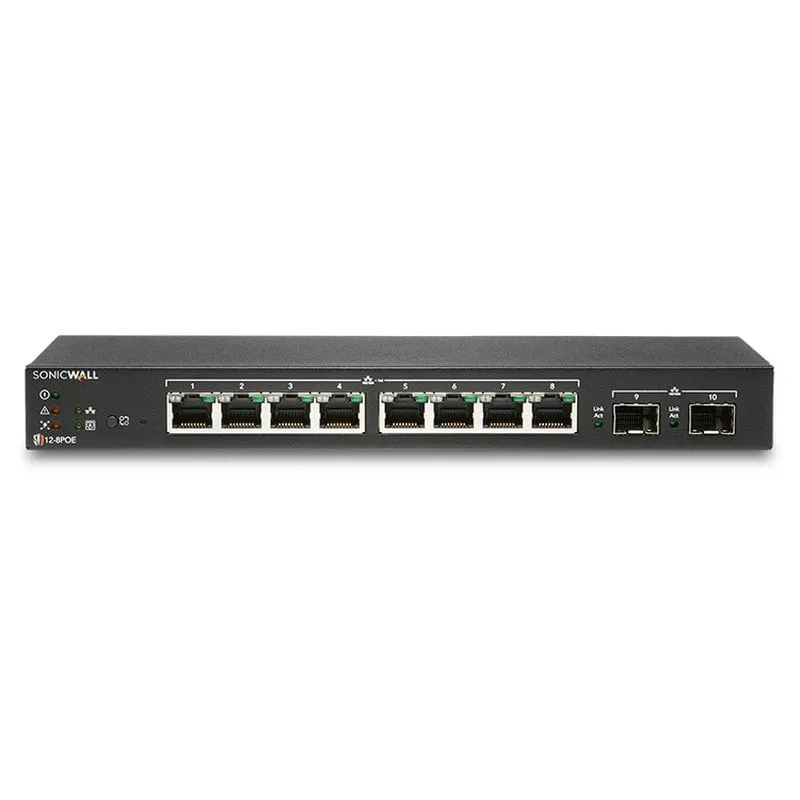 Switch gestito SonicWall SWS12-8POE L2 8 porte RJ45 Gigabit PoE + 2 SFP