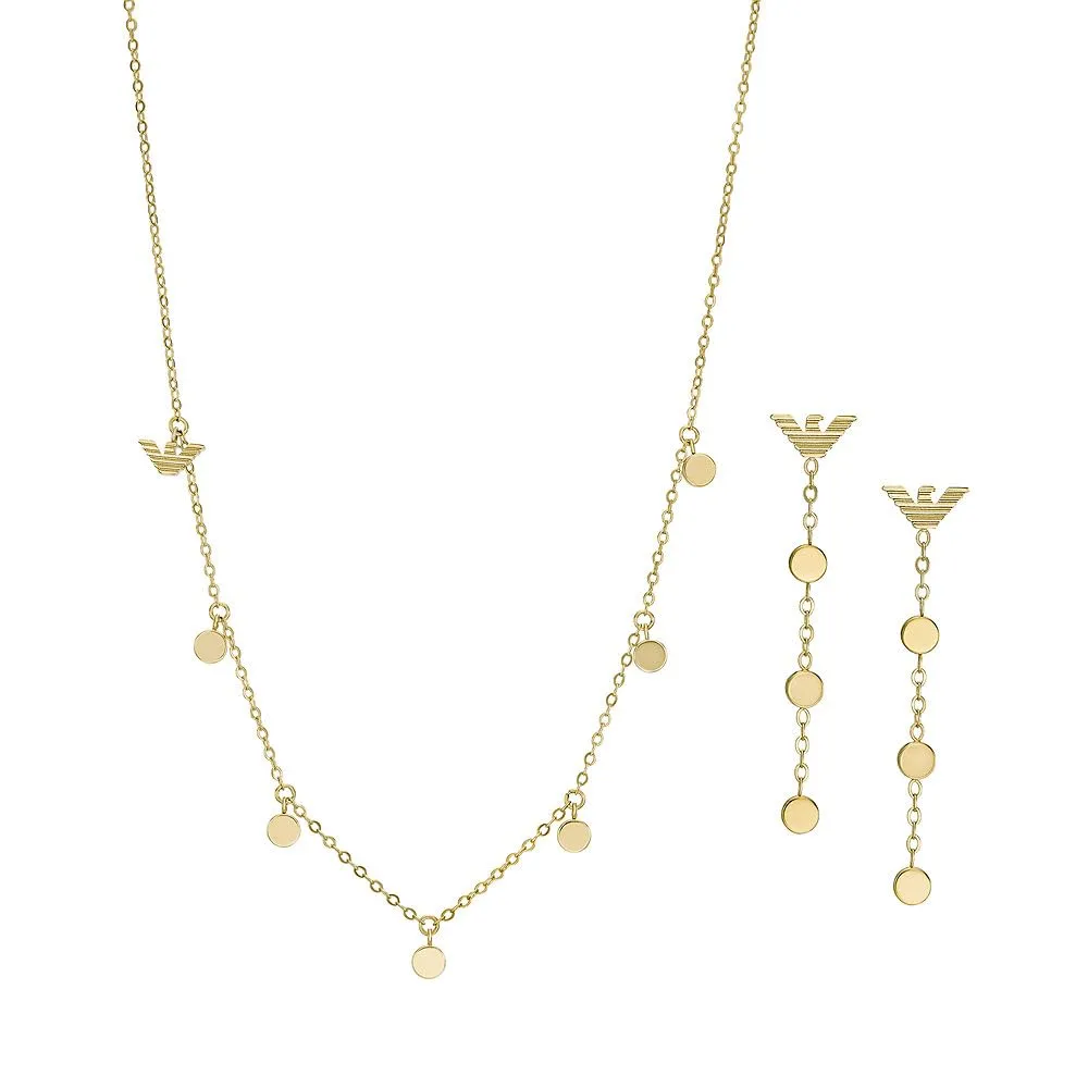 Emporio Armani EGS3064SET EGS3064SET - Set collana da donna con orecchini, Length: 500mm, Width: 4mm, Height: 1.20mm, Acciaio inossidabile, Nessuna pietra preziosa