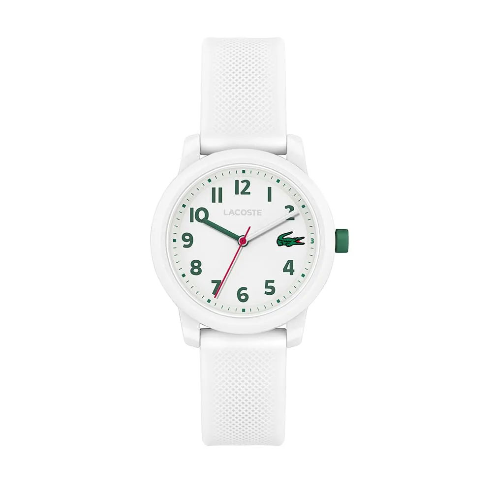 Lacoste Orologio Analogico al Quarzo da Bambini Collezione LACOSTE.12.12 KIDS con Cinturino in Silicone Bianco - 2030039