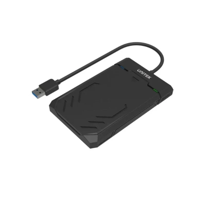Box disco UNITEK Y-3036 2.5" SATA USB 3.2 Gen 1 Nero con cavo integrato