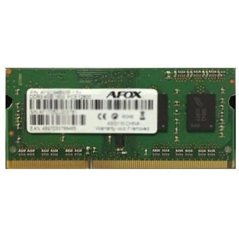 Memoria RAM Afox AFSD38BK1L 8GB 1x8GB DDR3L 1600MHz SO-DIMM 204-pin 1.35V Single Channel