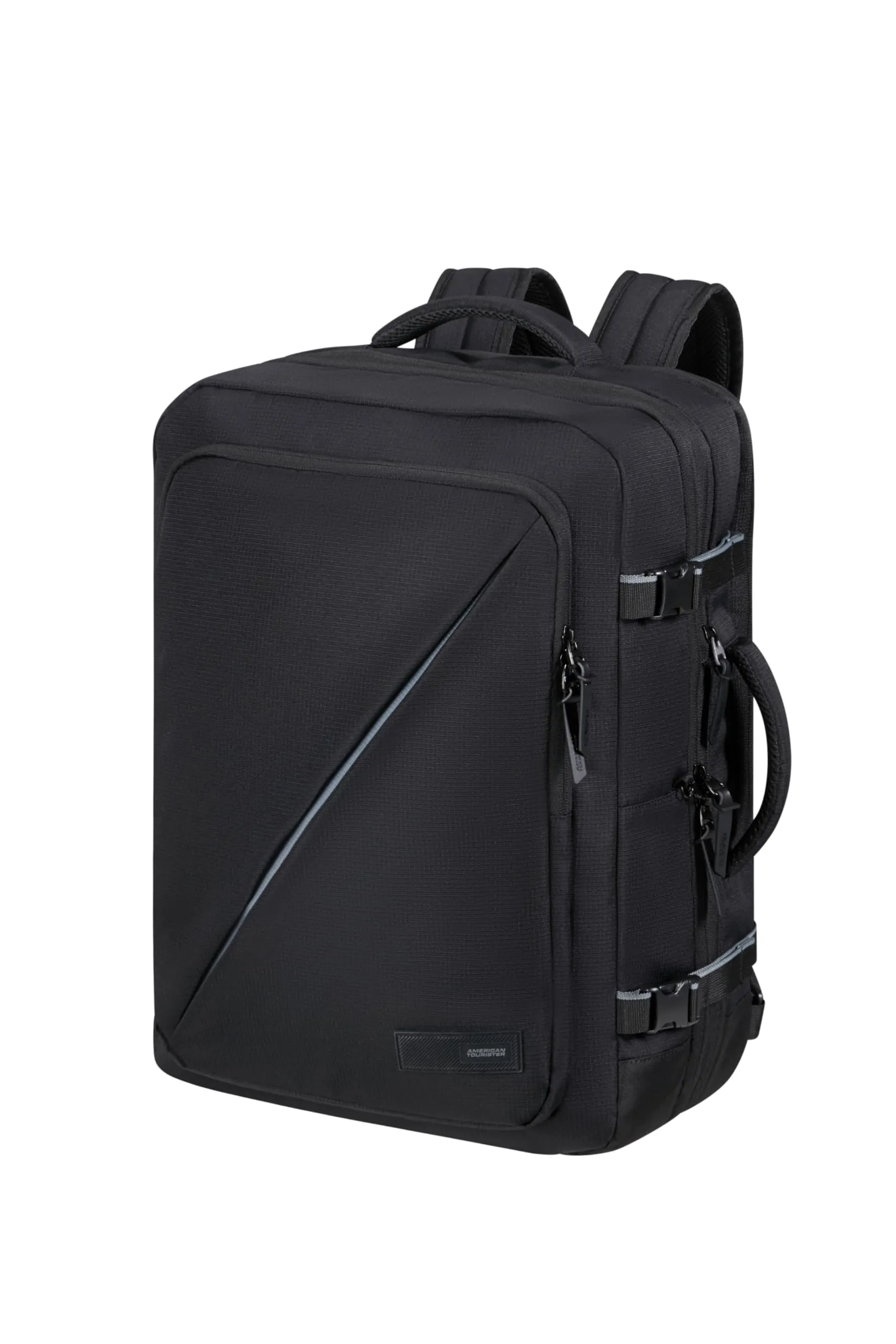 American Tourister Take2Cabin - Zaino da viaggio espandibile 17,3 pollici, 55 cm, 42,5/48,5 L, Nero (Black)