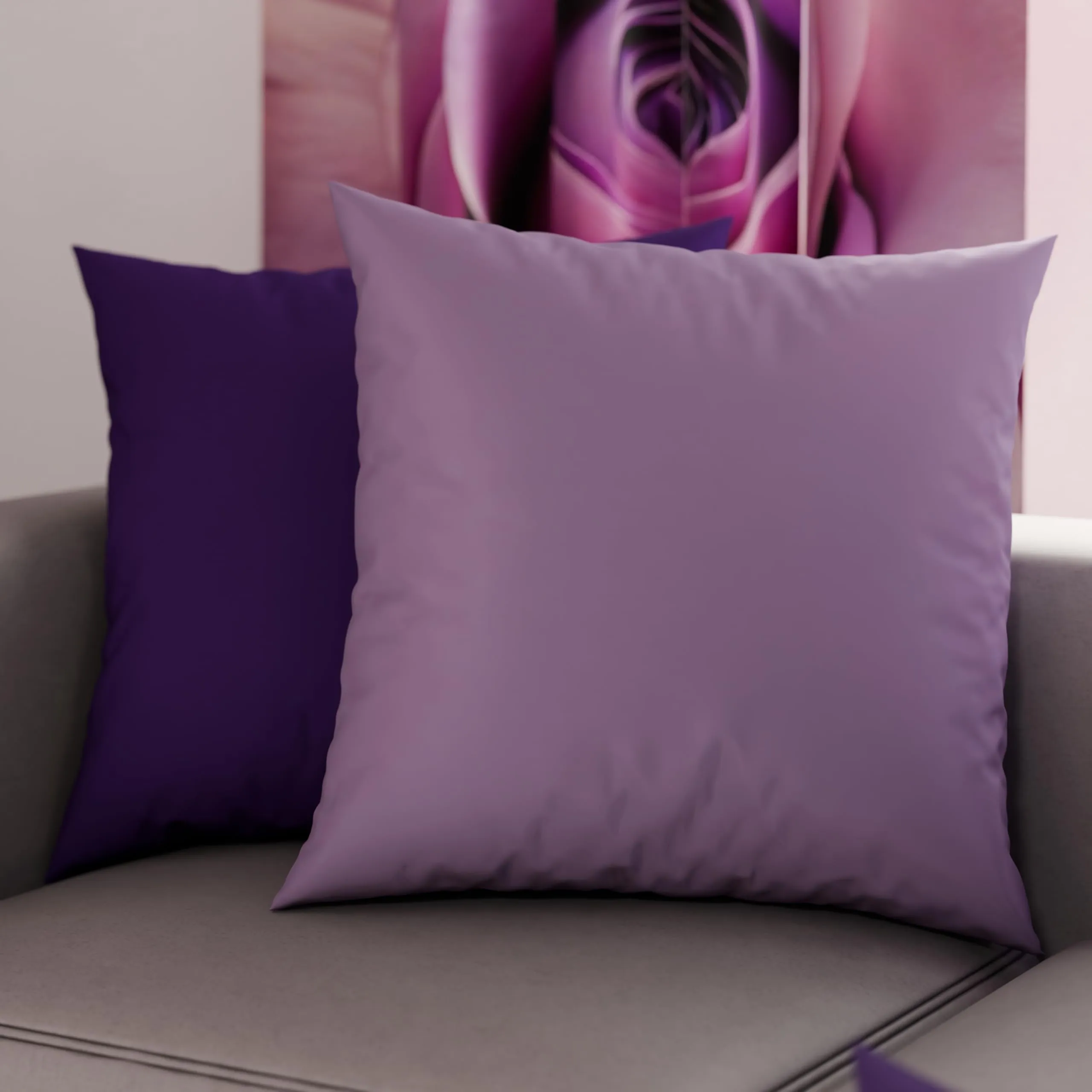 PETTI Artigiani Italiani - Coppia di Federe Cuscino 40x40 cm in Microfibra, Cuscini Arredo Camera da Letto, Divano, Set 2 Fodere Copricuscino, Federa Double Face Lilla e Viola