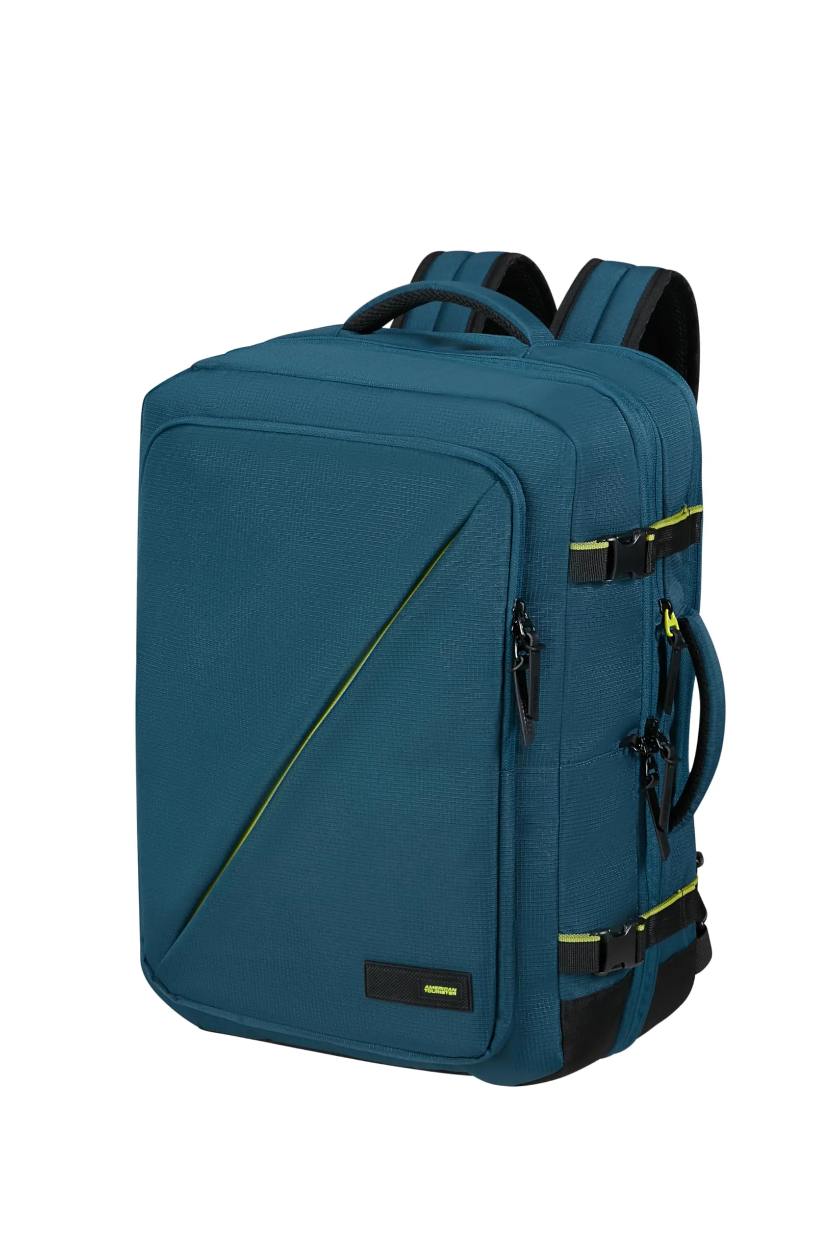 American Tourister Take2Cabin - Zaino da viaggio espandibile 17,3 pollici, 55 cm, 42,5/48,5 L, Blu (Harbor Blue)