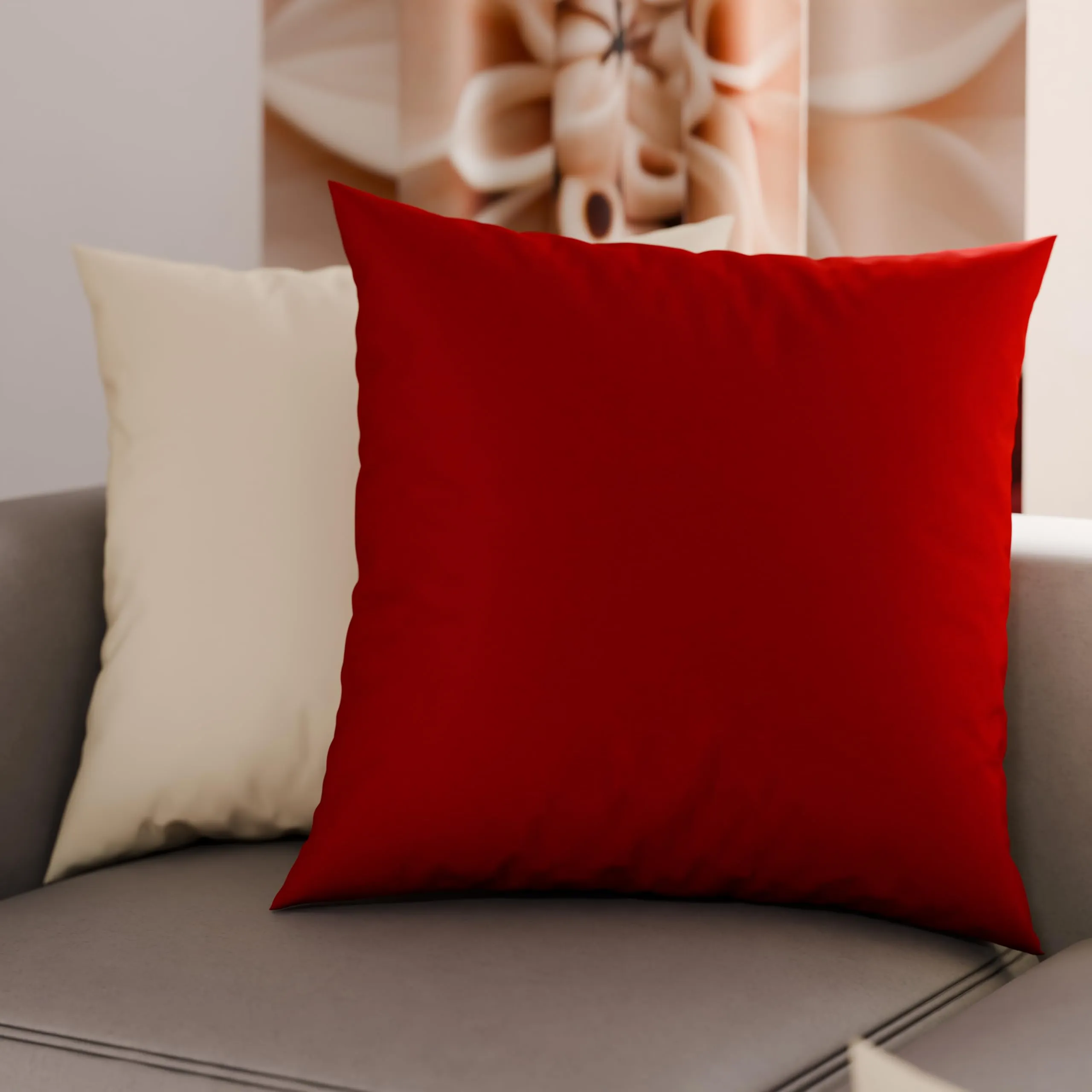 PETTI Artigiani Italiani - Coppia di Federe Cuscino 60x60 cm in Microfibra, Cuscini Arredo Camera da Letto, Divano, Set 2 Fodere Copricuscino, Federa Double Face Panna e Bordeaux