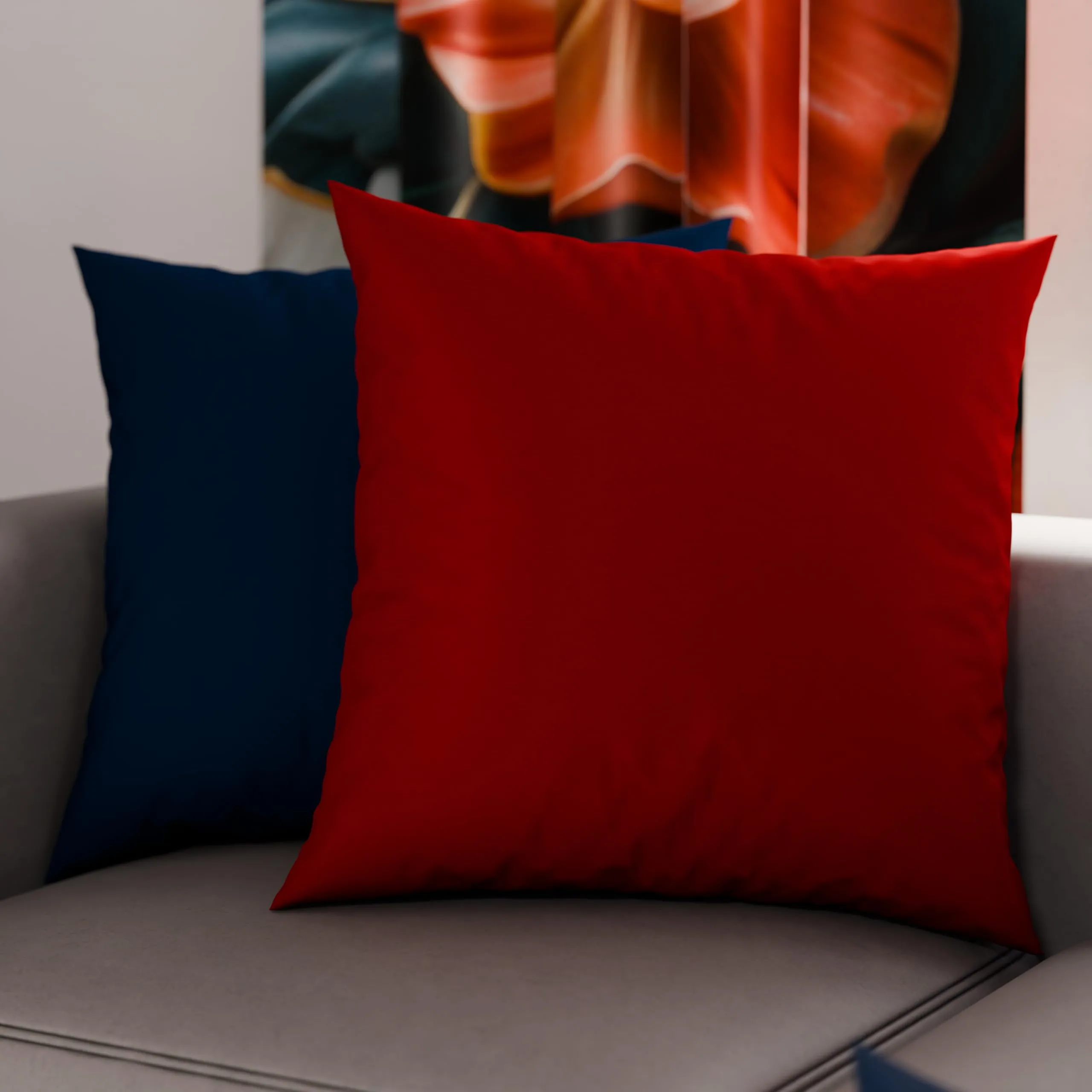 PETTI Artigiani Italiani - Coppia di Federe Cuscino 50x30 cm in Microfibra, Cuscini Arredo Camera da Letto, Divano, Set 2 Fodere Copricuscino, Federa Double Face Blu Bordeaux