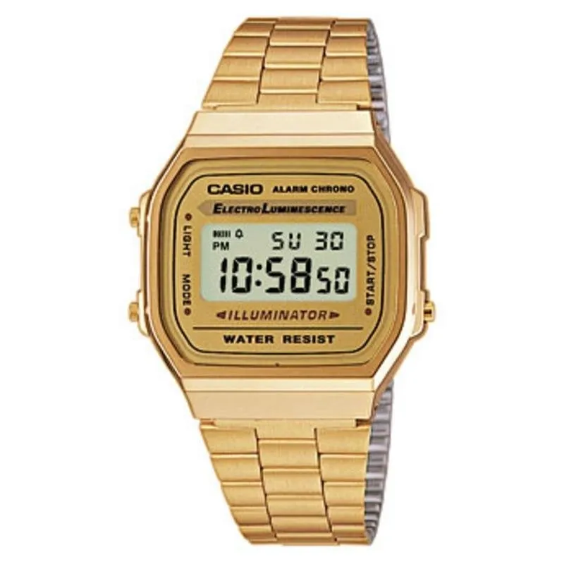 Orologio Casio A168WG-9EF Digitale Oro Cinturino Acciaio Inox
