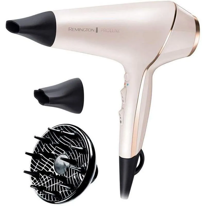 Phon Professionale Ionico Remington ProLuxe AC9140 2400W 3 Temperature 2 Velocità con Accessori Beige Nero