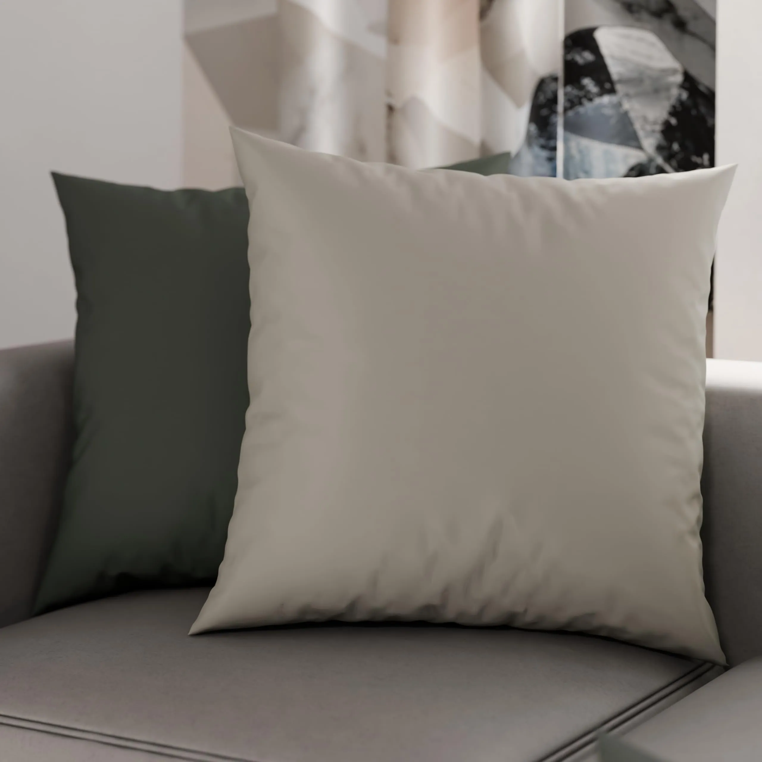 PETTI Artigiani Italiani - Coppia di Federe Cuscino 30x30 cm in Microfibra, Cuscini Arredo Camera da Letto, Divano, Set 2 Fodere Copricuscino, Federa Double Face Grigio Chiaro e Scuro
