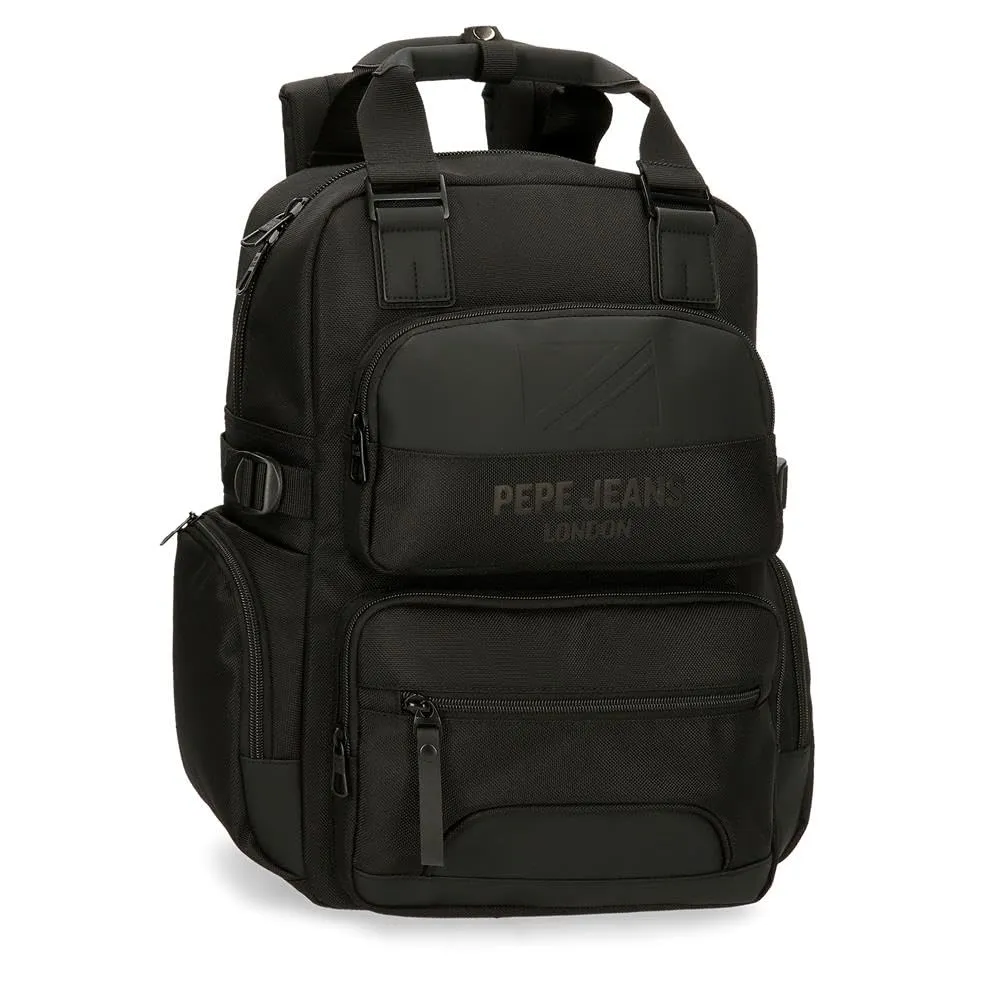 Pepe Jeans Bromley Zaino per laptop Nero 28 x 40 x 16 cm Poliestere 17,92 L, Nero, Taglia unica, Zaino per computer portatile