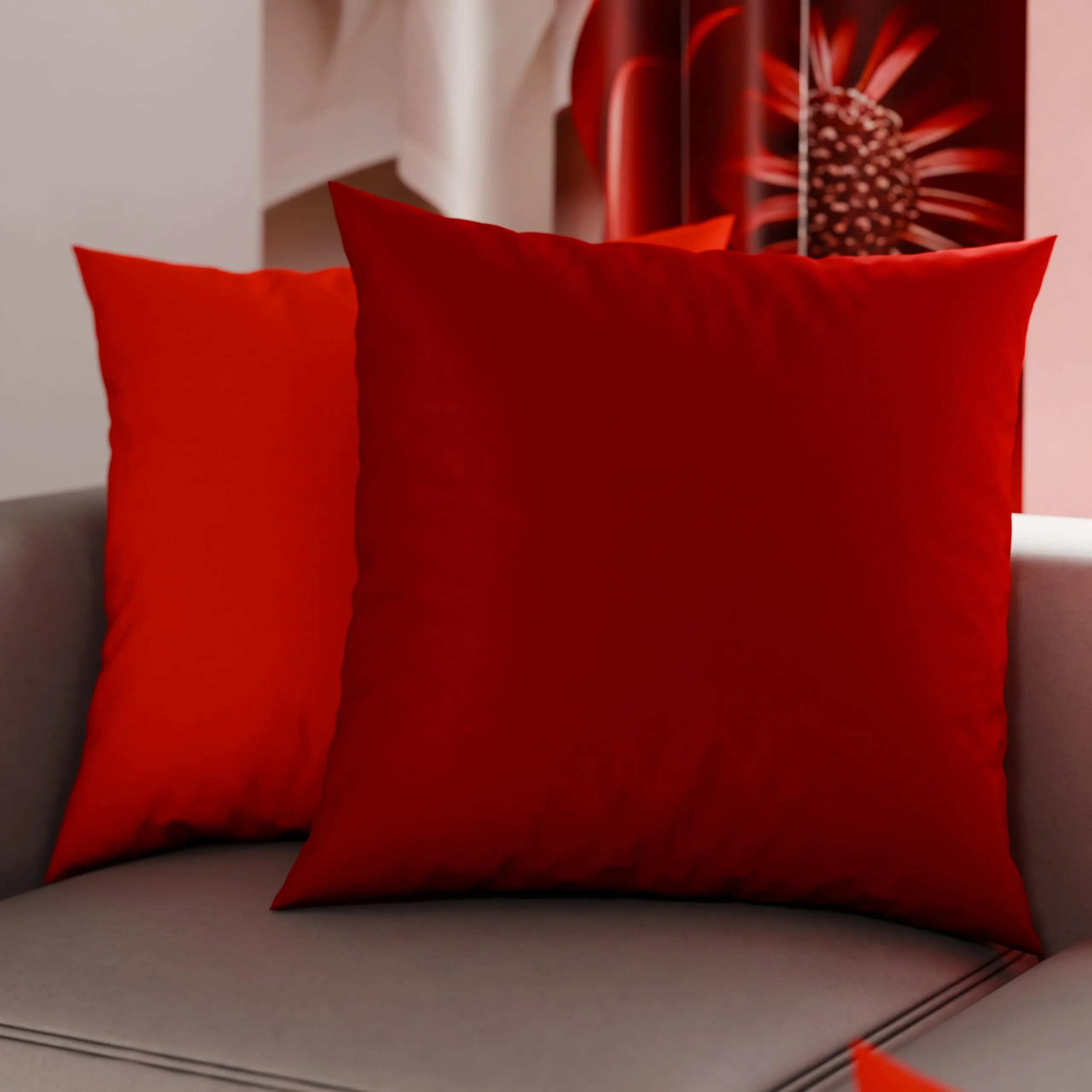 PETTI Artigiani Italiani - Coppia di Federe Cuscino 60x60 cm in Microfibra, Cuscini Arredo Camera da Letto, Divano, Set 2 Fodere Copricuscino, Federa Double Face Rosso e Bordeaux