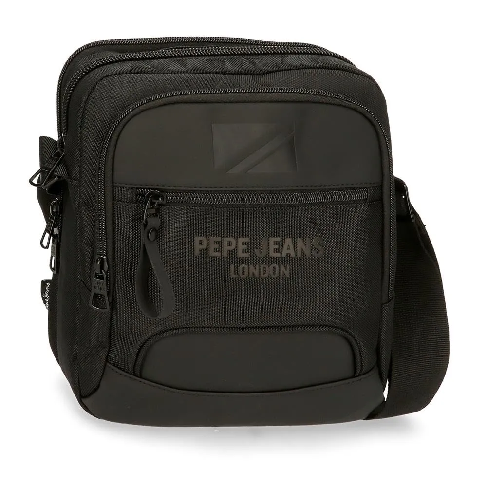 Pepe Jeans Bromley Borsa a tracolla Grande Nero 22x27x8 cm Poliestere, Nero, Taglia unica, Grande tracolla