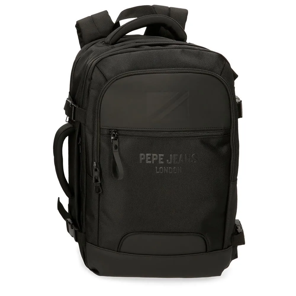 Pepe Jeans Bromley Zaino da Cabina Portatile 15,6 Pollici Nero 30x44x18 cm Poliestere Bagaglio a Mano, Nero, Taglia unica, Zaino Cabina