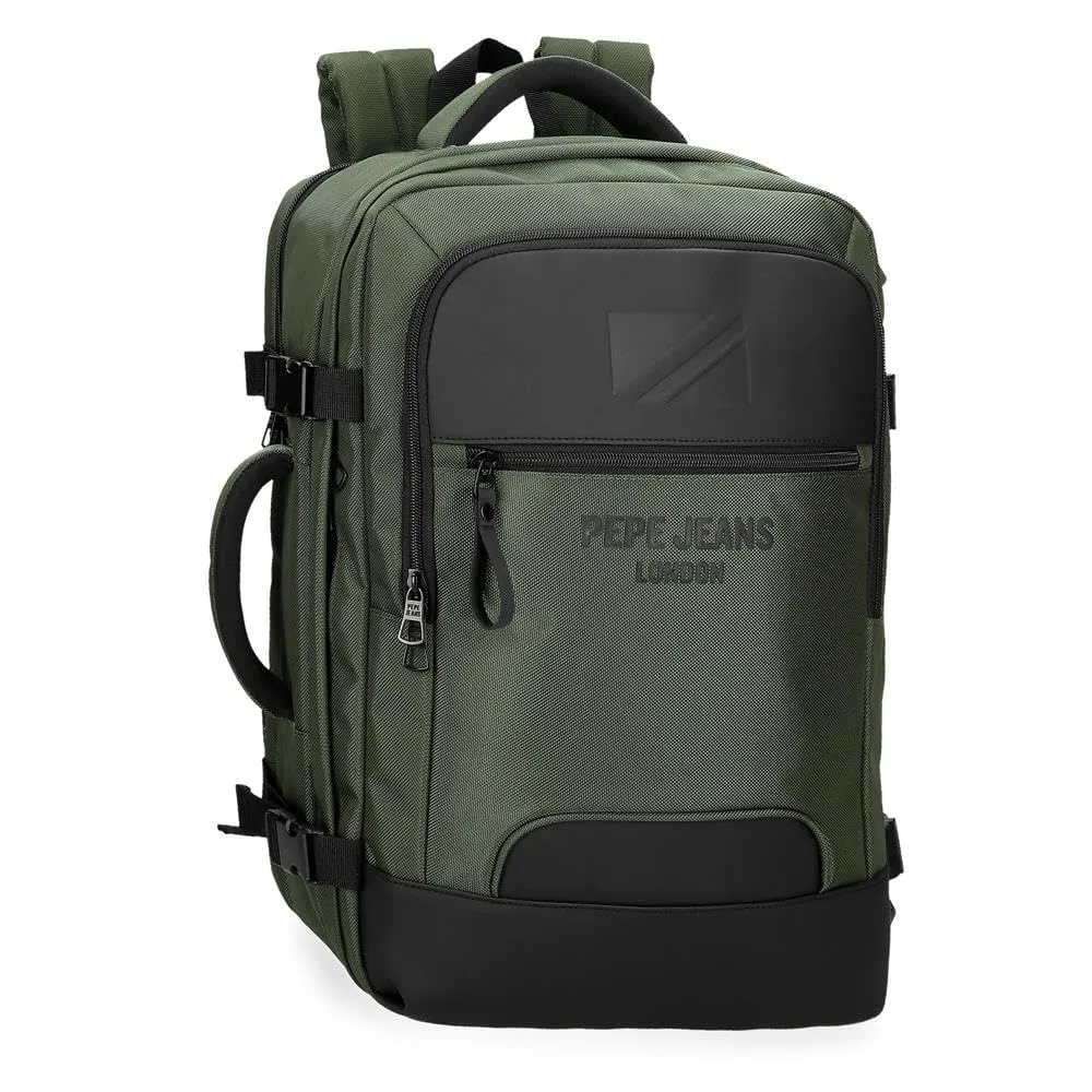 Pepe Jeans Bromley Zaino da Cabina Portatile 15,6 Pollici Verde 30x44x18 cm Poliestere Bagaglio a Mano, Verde, Taglia unica, Zaino Cabina