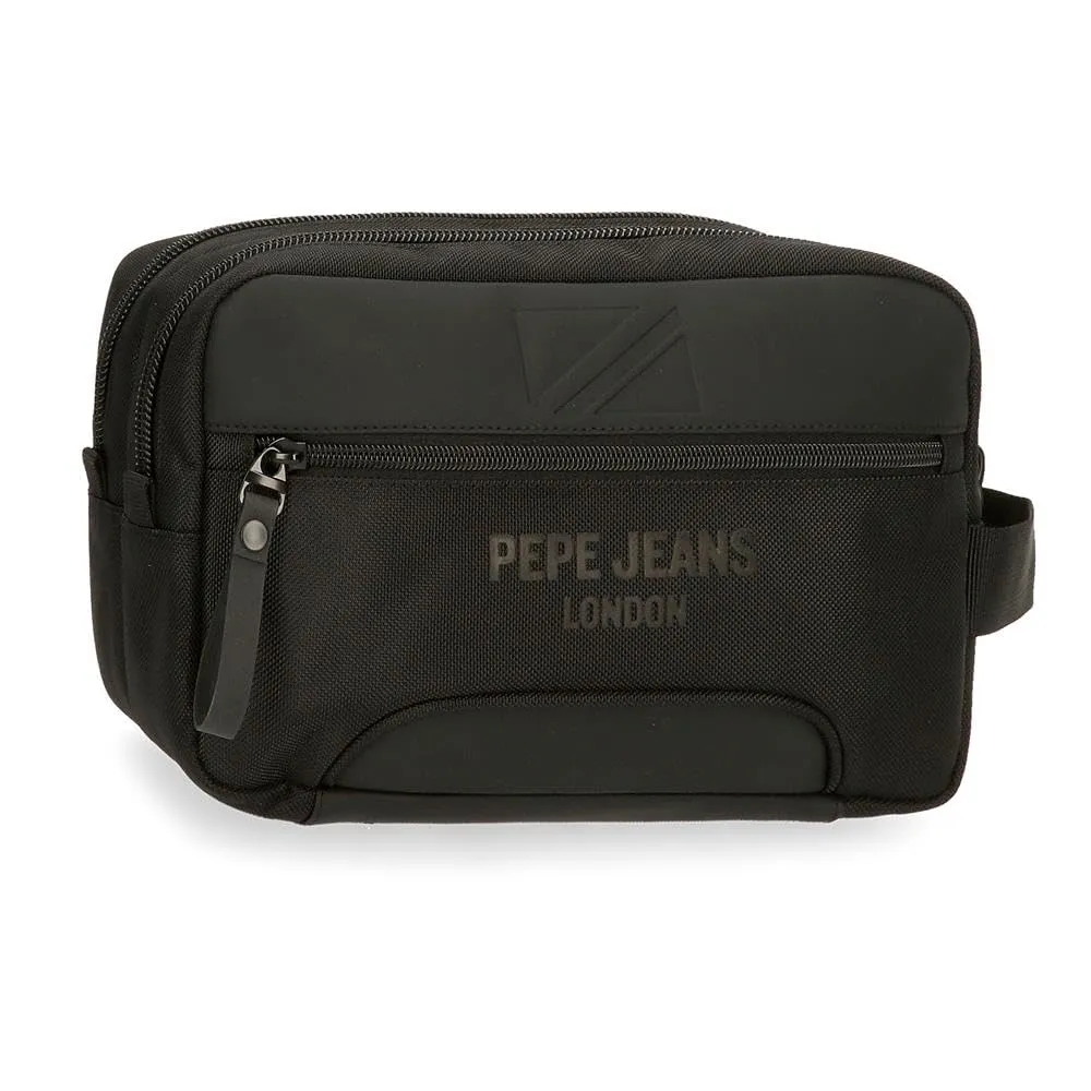 Pepe Jeans Bromley Beauty case a due scomparti adattabile nero 26 x 16 x 12 cm Poliestere, Nero, Taglia unica, Beauty case a due scomparti adattabile