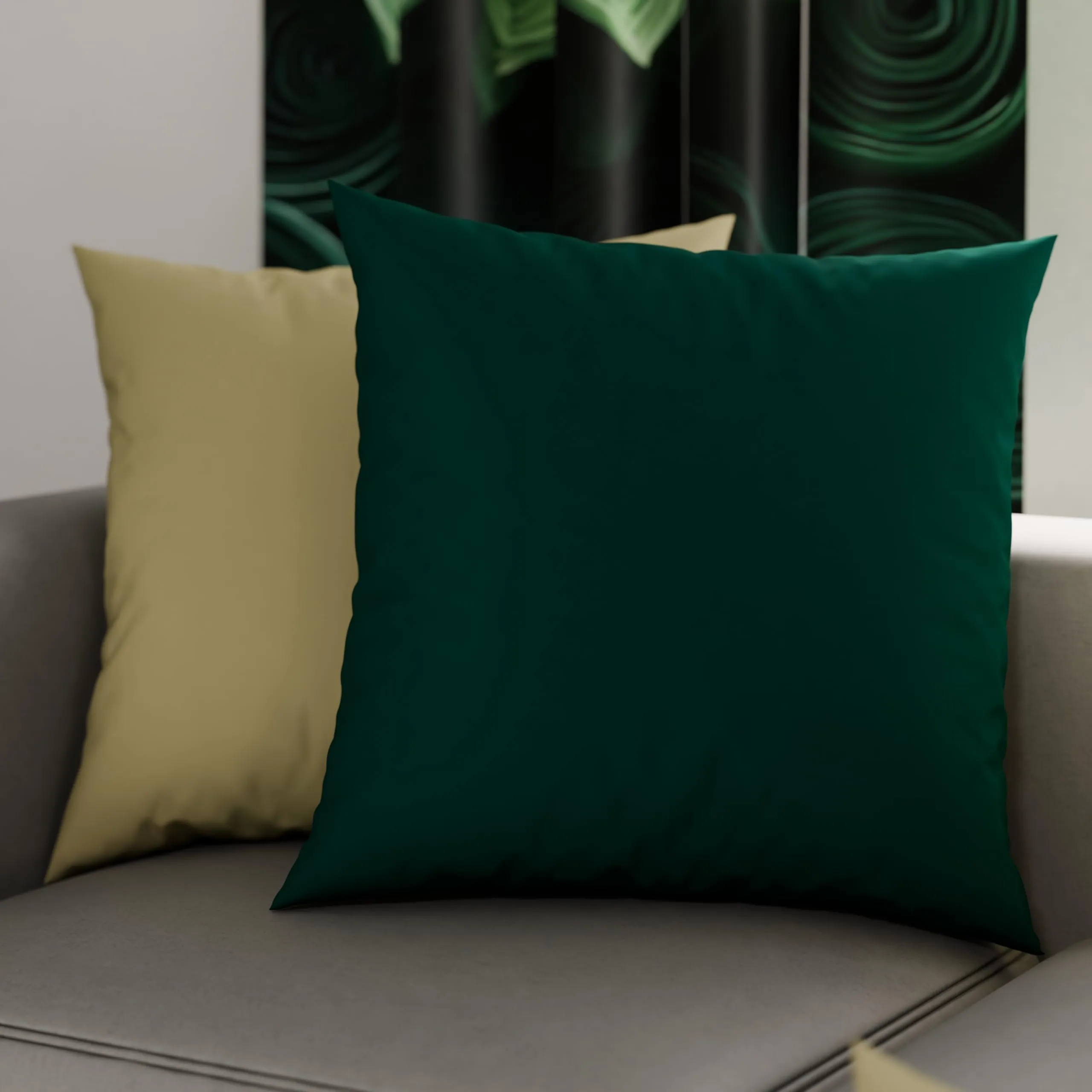 PETTI Artigiani Italiani - Coppia di Federe Cuscino 65x65 cm in Microfibra, Cuscini Arredo Camera da Letto, Divano, Set 2 Fodere Copricuscino, Federa Double Face Tortora Verde