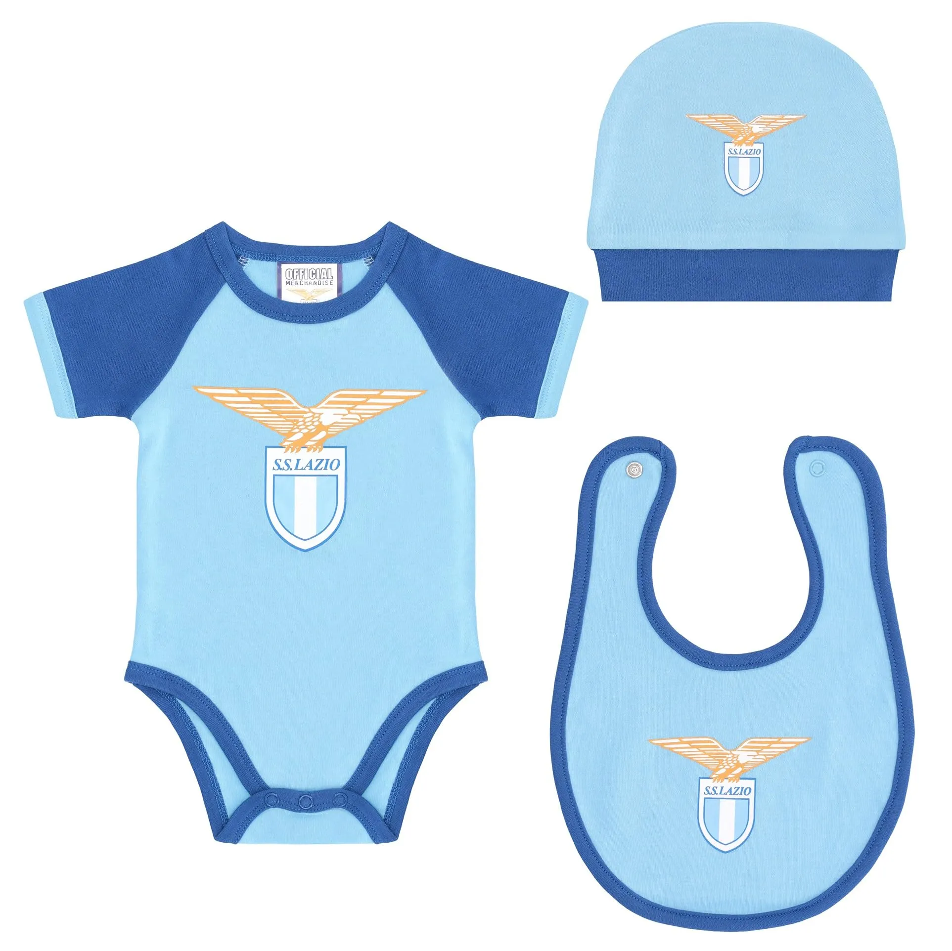 SS Lazio Set completo neonato, Prodotto Ufficiale, celeste, 9-12 mesi