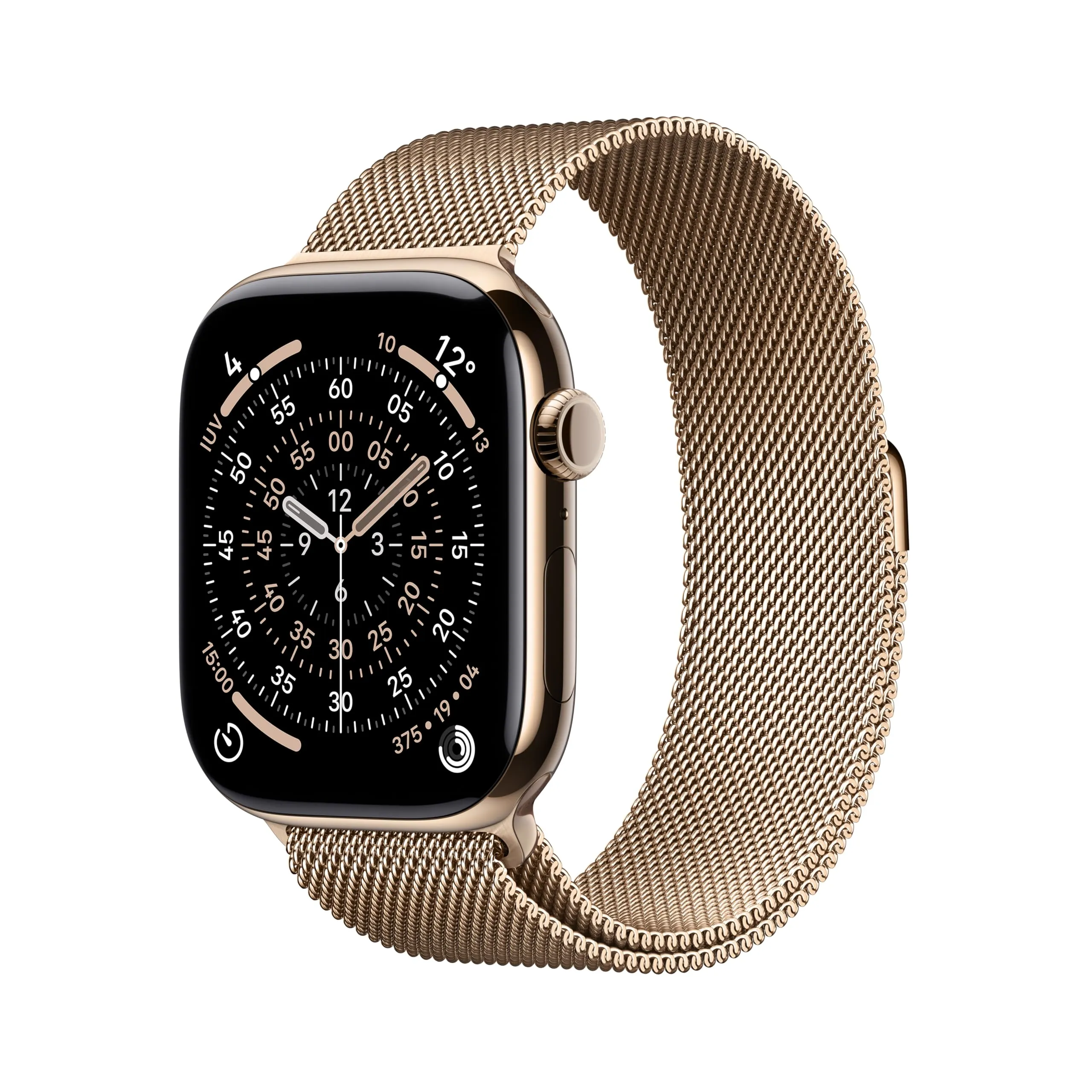 Apple Watch Series 11 GPS + Cellular, Cassa 46 mm in titanio color oro con Loop in maglia milanese color oro - M/L