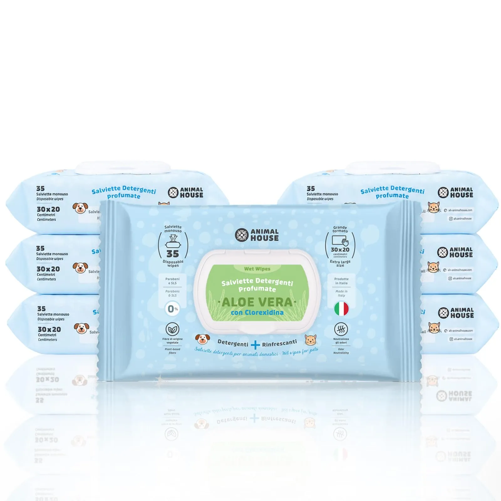 Animal House Salviette all’Aloe Vera 350pz per Cani e Gatti